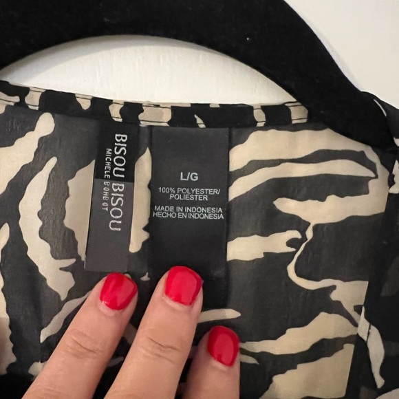 Bisou Bisou top size L Elastic waist with a tie (J129) - Picture 4 of 7